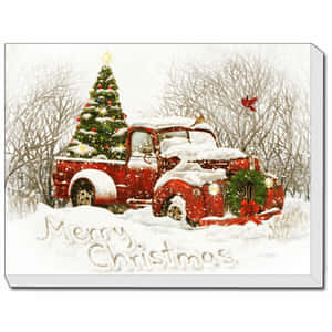 Celebrate The Christmas Holiday In Style With A Vintage Truck Wallpaper