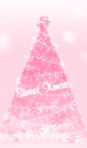 Celebrate The Festive Season In Style With This Cute Pink Christmas Tree Wallpaper