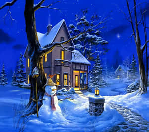 Celebrate The Festive Spirit Of Christmas Winter Wallpaper