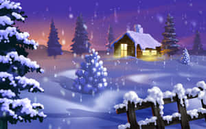 Celebrate The Holiday Season With A Star-studded Christmas Winter Night Wallpaper