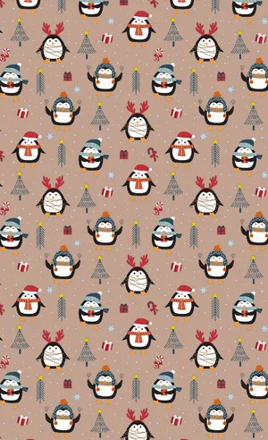 Celebrate The Holiday Season With This Cute And Simple Christmas Scene Wallpaper