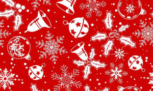 Celebrate The Holidays With Red Aesthetic Christmas Wallpaper