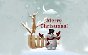 Celebrate The Holidays With This Fun-loving Christmas Snowman! Wallpaper