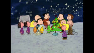 Celebrate The Peanuts Christmas Spirit Wallpaper