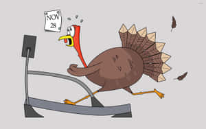 Celebrate The Thanksgiving Holiday With This Festive Cartoon Turkey! Wallpaper