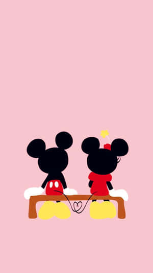 Celebrate With Minnie Mouse Wearing Pink Wallpaper