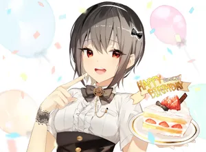 Celebrate With Three Adorable Anime Girls! Wallpaper