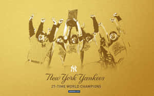 Celebrating A Home Run By The New York Yankees Wallpaper