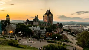 Celebrating St Jean Baptiste Day With Flags And Fireworks Wallpaper