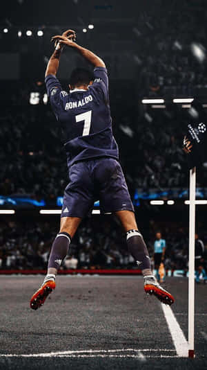 Celebratory Soccer Player Ronaldo Number7 Wallpaper