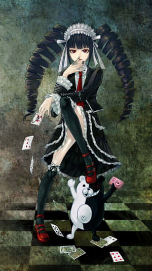 Celestia Ludenberg With Monokuma Danganronpa Pfp Wallpaper