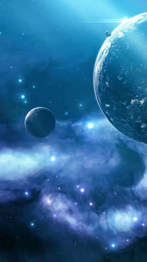 Celestial_ Blue_ Space_ Scene Wallpaper