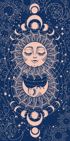 Celestial Harmony - Sun And Moon Aesthetic Wallpaper