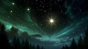 Celestial Night Sky With Radiant Starbeams Wallpaper