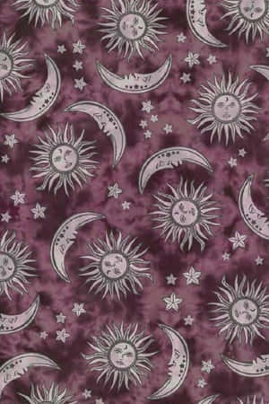 Celestial Pattern Fabric Design Wallpaper