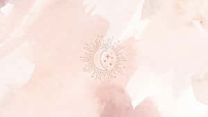 Celestial Sunburst Watercolor Background Wallpaper