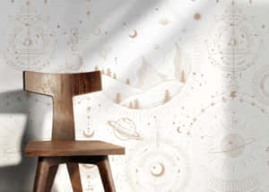 Celestial Themed Interior Design Wallpaper