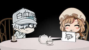 Cells At Work Characters Tea Time Wallpaper