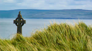 Celtic Cross By The Sea Wallpaper
