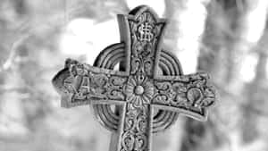 Celtic Cross Stone Carving Wallpaper