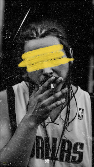 Censored Rapper Smoking Portrait Wallpaper