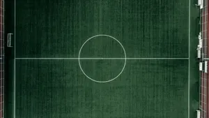 Center Circle Aerial Shot Football Field Wallpaper
