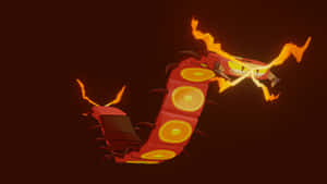 Centiskorch On Deep Red Background Wallpaper