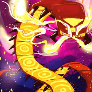 Centiskorch On Galaxy-like Background Wallpaper