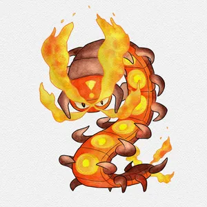 Centiskorch On Plain Background Wallpaper