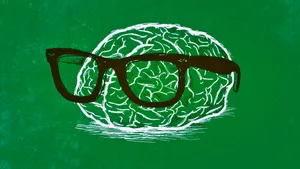 Cerebral Cortex With Glass Green Background Wallpaper