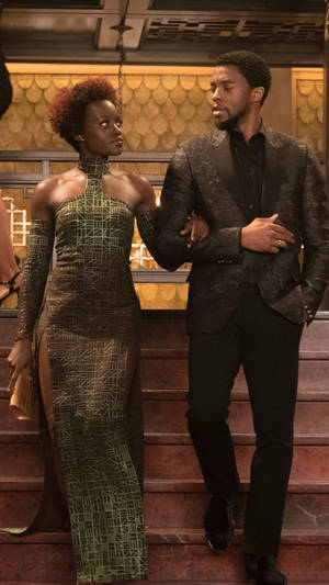 Chadwick Boseman As T'challa With Nakia Wallpaper