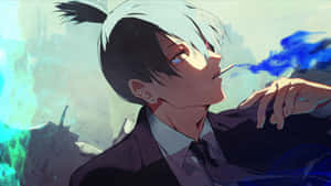 Chainsaw Man Aki Hayakawa Smoking Wallpaper