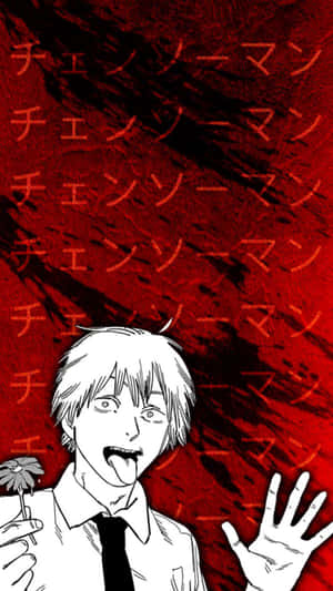 Chainsaw Man Character Red Background Wallpaper