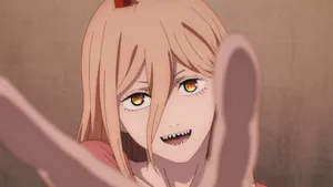 Chainsaw Man Power Smiling Anime Character Wallpaper