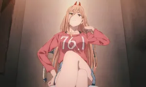 Chainsaw Man Power Smiling Wallpaper