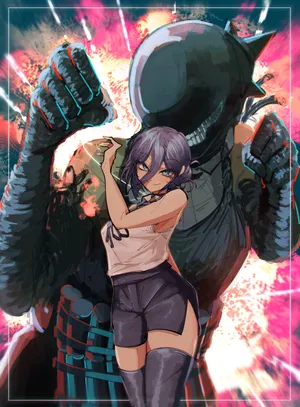 Chainsaw Man Reze Battle Stance Wallpaper