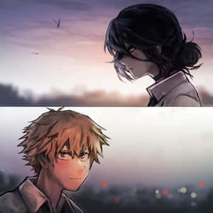 Chainsaw Man Rezeand Denji Dusk Meeting Wallpaper