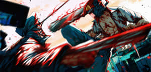 Chainsaw Manvs Katana Man Epic Confrontation Wallpaper