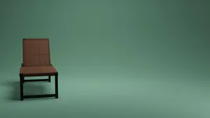 Chair On Green Minimalist Wall Wallpaper