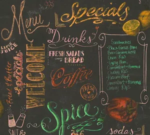 Chalkboard With Menu Wallpaper