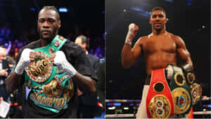 Champion Boxers Holding Title Belts Wallpaper