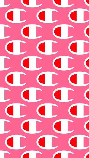 Champion Logo In Pink Patterns Wallpaper