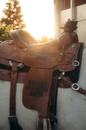 Champion Western Saddle Sunset Wallpaper