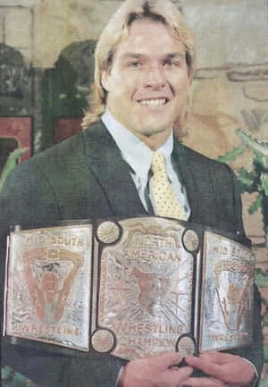 Champion Wrestlerwith Belts Wallpaper