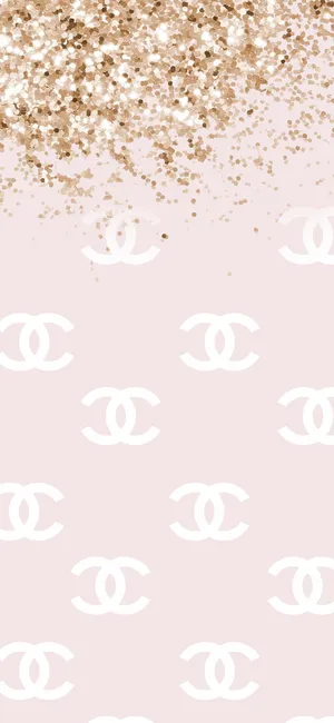 Chanel Glitter Wallpaper - Pink And Gold Wallpaper