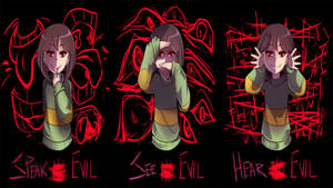 Chara With Red Drawings Wallpaper