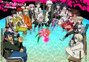 Characters From The Popular Anime Series Danganronpa Wallpaper