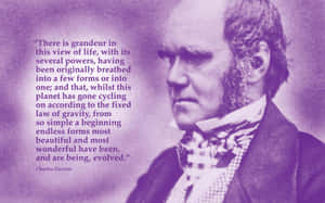 Charles Darwin Grandeurof Life Quote Wallpaper