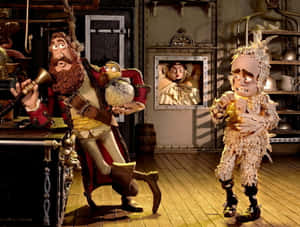 Charles Darwin Making An Impactful Entrance In The Pirates Band Of Misfits Wallpaper