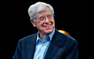 Charles G. Koch Against A Shiny Black Backdrop. Wallpaper